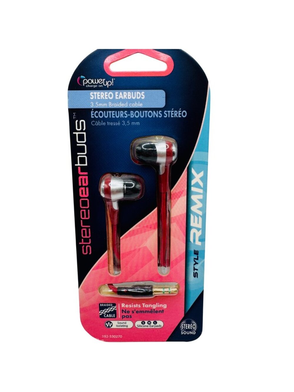Stereo Earbuds With 3.5mm Braided Cable Sound Isolating Silicone Earpads Red Sty